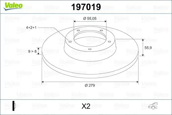 VALEO 197019 Arka Fren Diski 4243102081 resmi