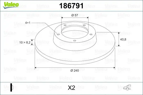 VALEO 186791 Arka Fren Diski 9196592 resmi