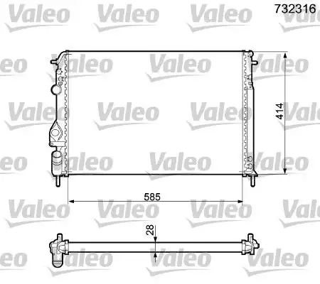 VALEO 732316 Radyatör 7701352976 resmi