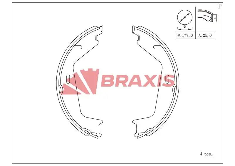 BRAXIS AC0204 El Fren Balatası resmi