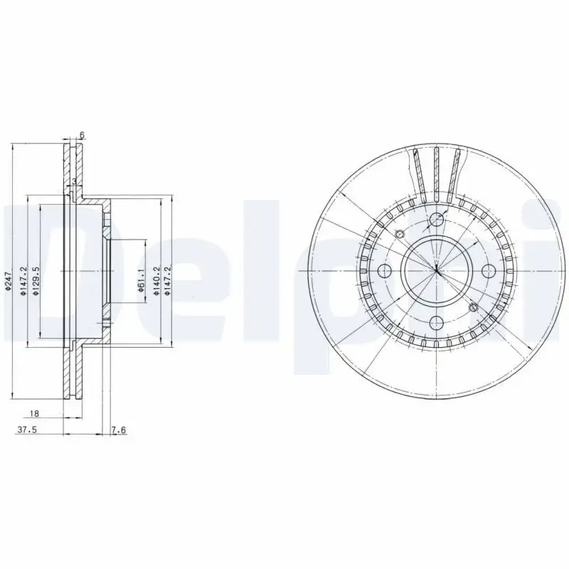 DELPHI BG3134 Ön Fren Diski 402060M802 resmi