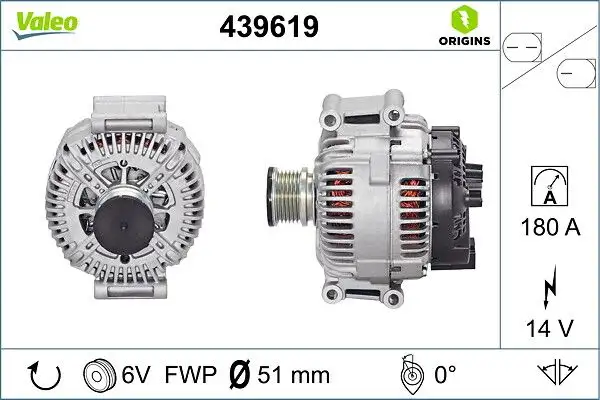 VALEO 439619 Şarj Dinamosu A6461541102 resmi