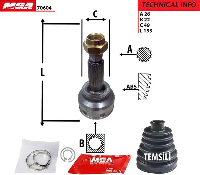 MGA 70604 Aks Kafası (Dış) TFB000090 resmi