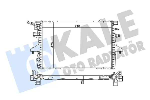 KALE 354100 Radyatör 7H0121253K resmi