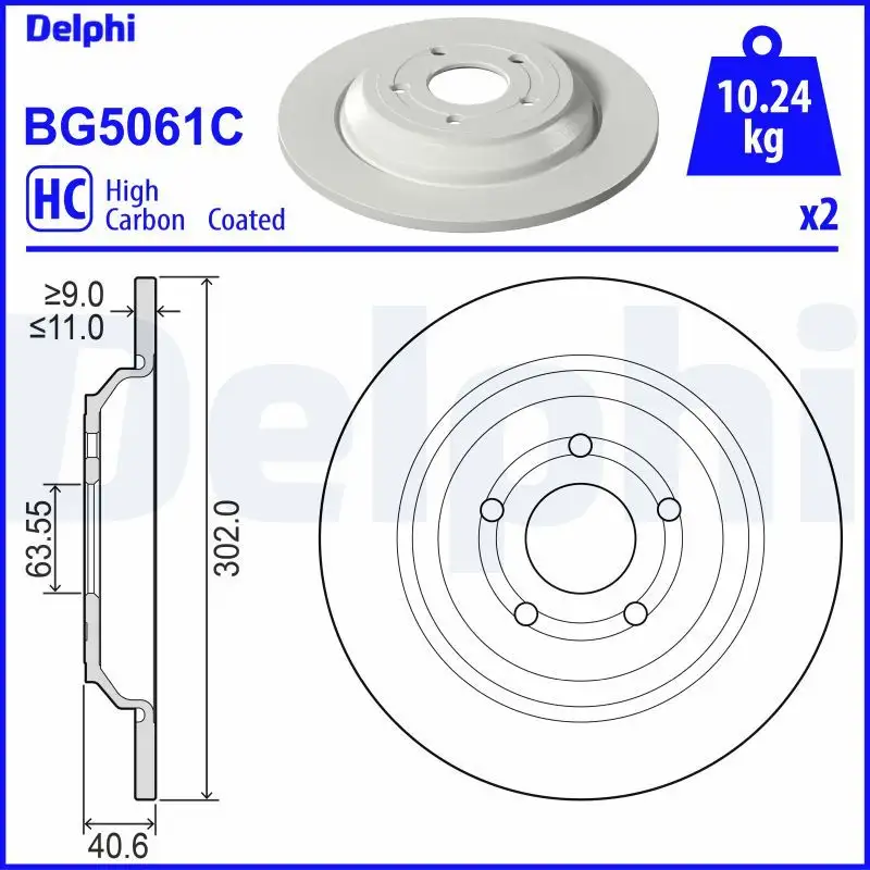 DELPHI BG5061C Arka Fren Diski resmi