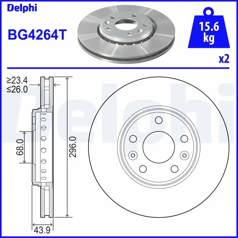 DELPHI BG4264T Ön Fren Diski resmi