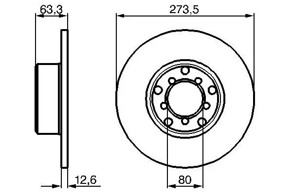 BOSCH 0986478057 Ön Fren Diski A1154211312 resmi