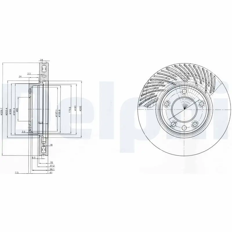 DELPHI BG9773 Ön Fren Diski (Sol) resmi