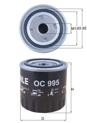 MAHLE OC995 Yağ Filtresi resmi
