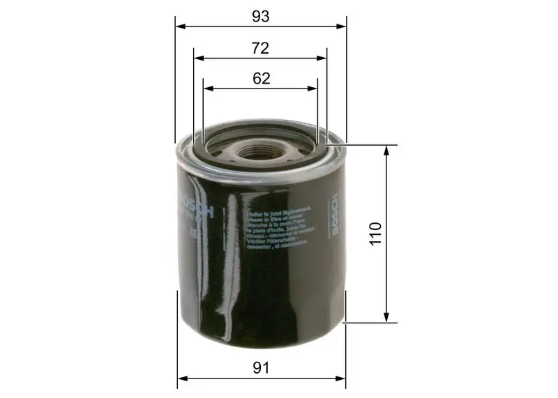 BOSCH 0986TF0072 Yağ Filtresi resmi