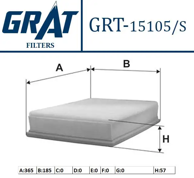 GRAT 15105S Hava Filtresi 1J0129620A resmi