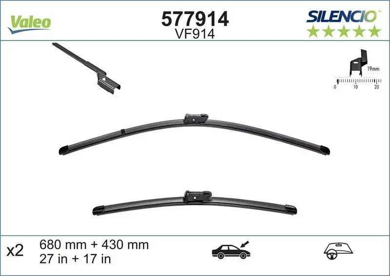 VALEO 577914 Silecek Süpürgesi (Takım) resmi
