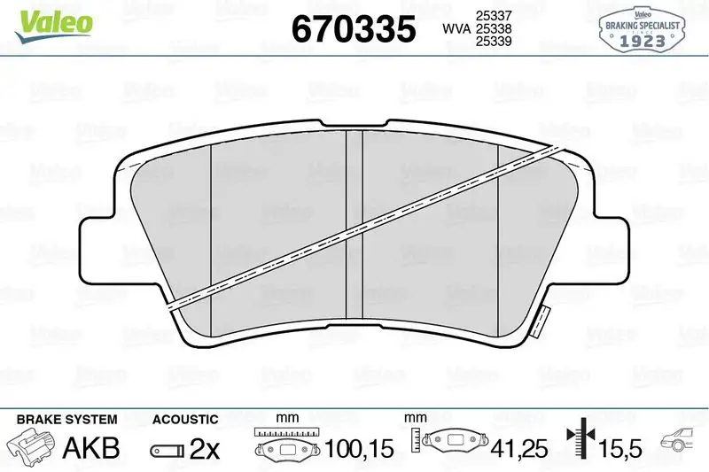 VALEO 670335 Arka Fren Balatası resmi