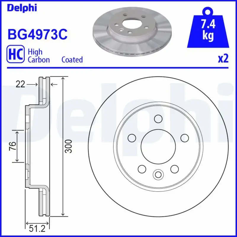 DELPHI BG4973C Arka Fren Diski 65508030001 resmi