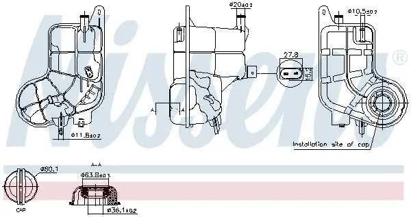 NISSENS 996288 Yedek Su Deposu resmi