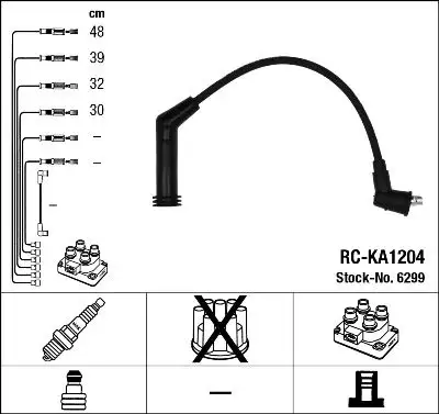 NGK 6299 (RCKA1204) Buji Kablosu resmi