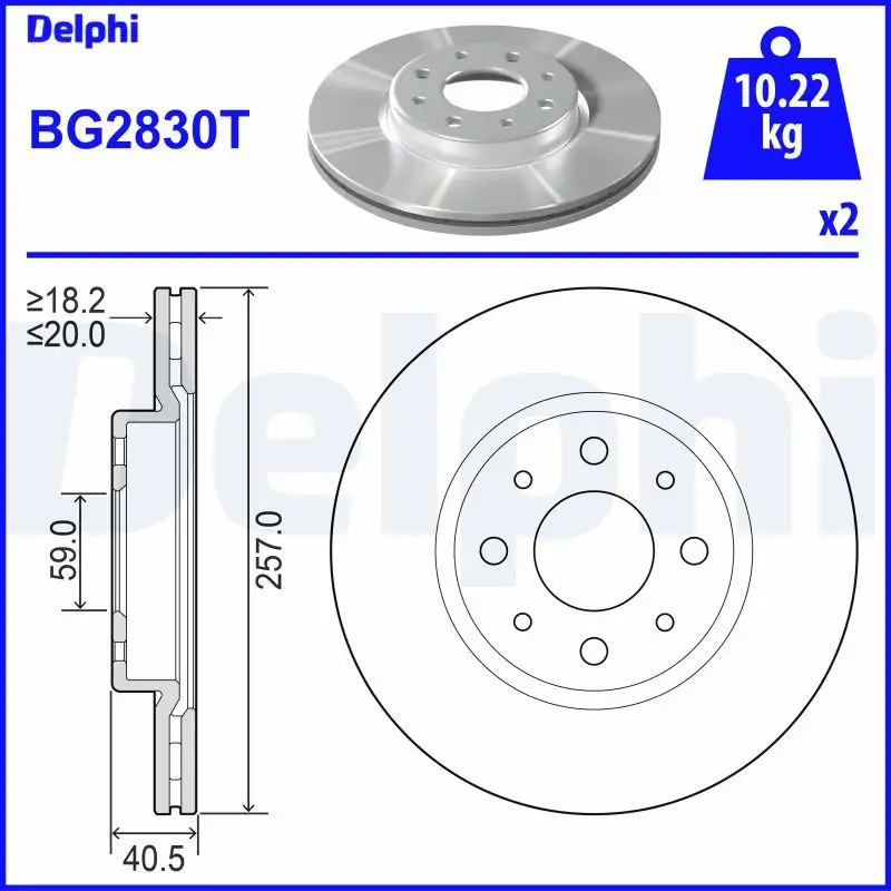 DELPHI BG2830T Ön Fren Diski resmi