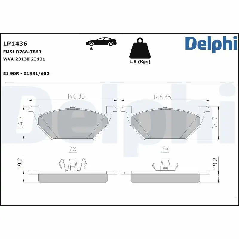 DELPHI LP1436 Ön Fren Balatası resmi