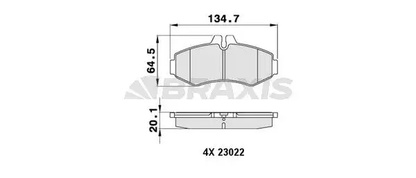 BRAXIS AA0232 Ön Fren Balatası A0034200120 resmi