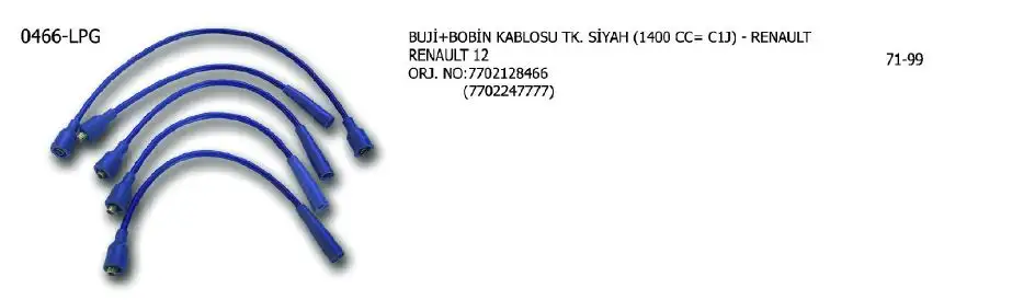 ÜNÜVAR 0466-LPG Buji Kablosu 7702247777 resmi