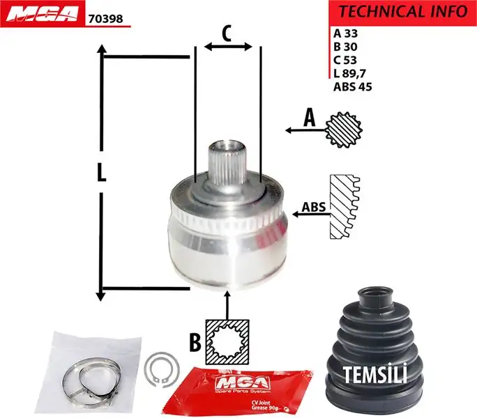 MGA 70398 Aks Kafası (Dış) 3B0498099A resmi
