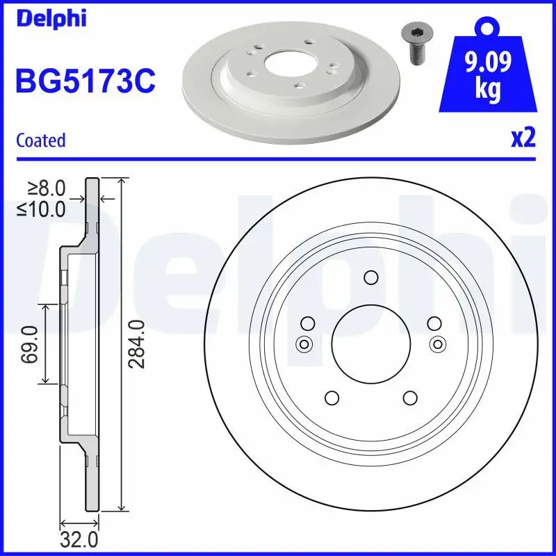 DELPHI BG5173C Arka Fren Diski 58411J9500 resmi