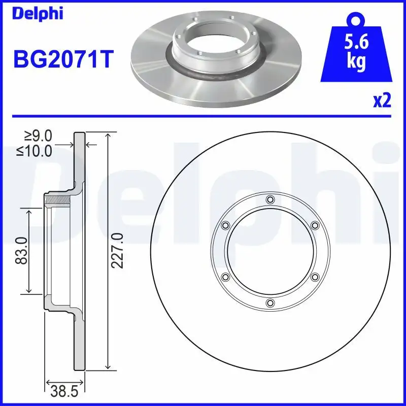 DELPHI BG2071T Ön Fren Diski resmi