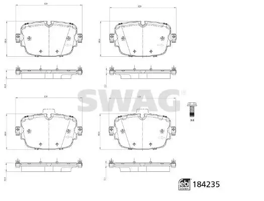 SWAG 33109325 Arka Fren Balatası resmi