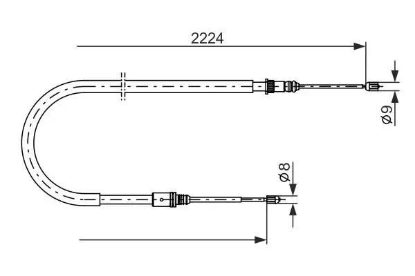 BOSCH 1987482303 El Fren Halatı (Arka) 365300001N resmi