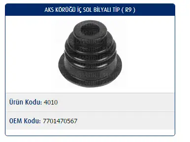 MASTER M4010 İç Aks Körüğü (Sol) 7701470567 resmi