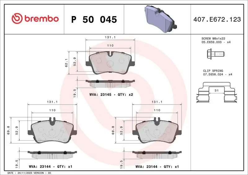 BREMBO P50045 Ön Fren Balatası resmi