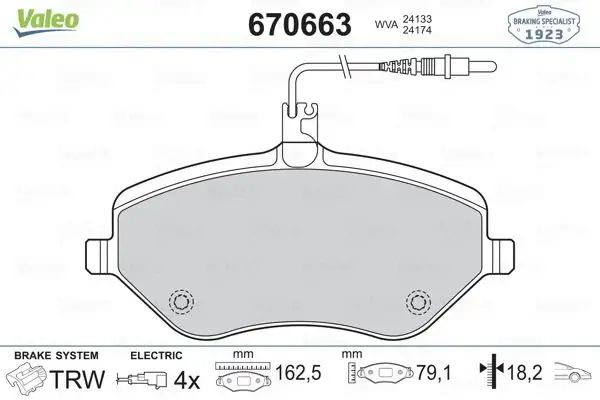 VALEO 670663 Ön Fren Balatası resmi