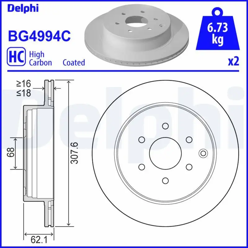 DELPHI BG4994C Arka Fren Diski A4704230200 resmi