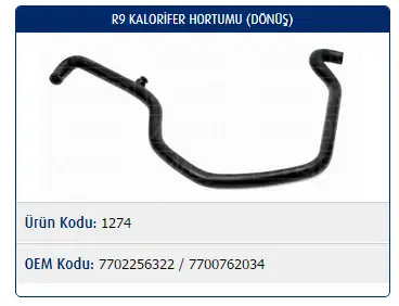 MASTER M1274 Kalorifer Hortumu resmi