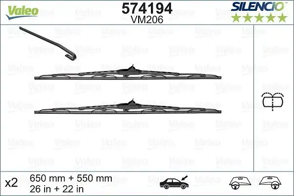 VALEO 574194 Silecek Süpürgesi (Takım) A6388201145 resmi