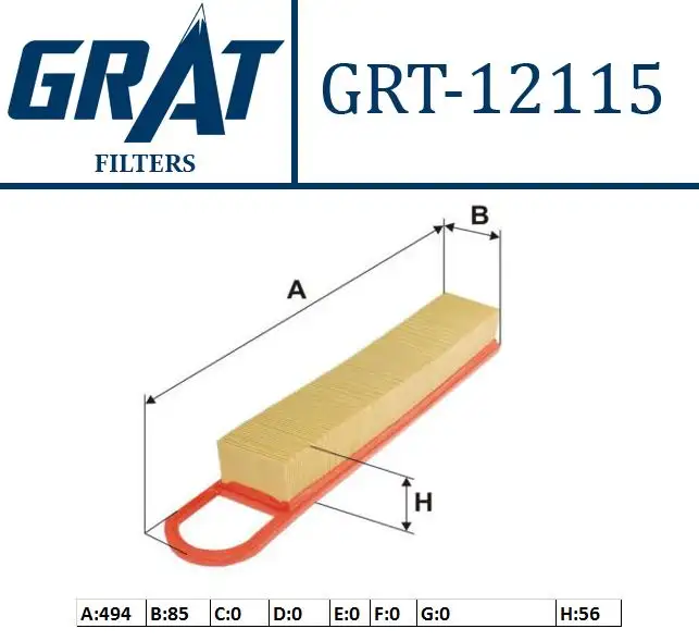 GRAT 12115 Hava Filtresi 1444RJ resmi