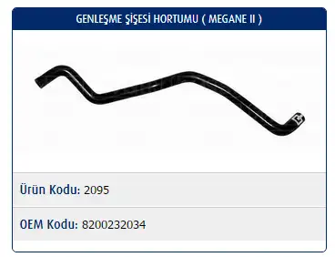 MASTER M2095 Yedek Su Deposu Hortumu 8200392697 resmi
