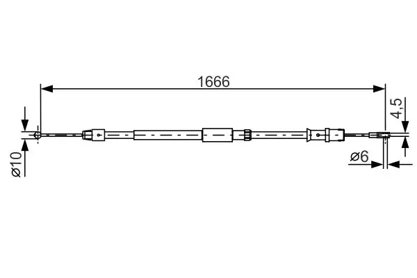 BOSCH 1987482032 El Fren Halatı (Arka) resmi