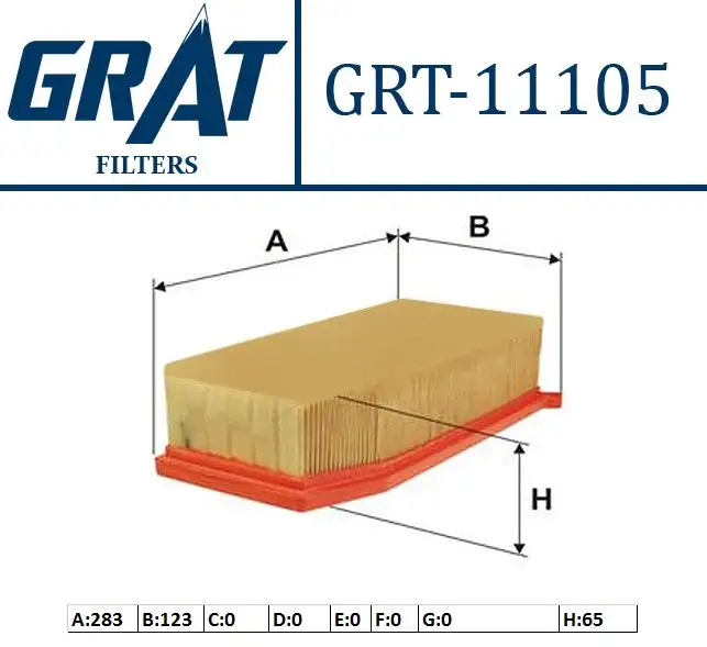 GRAT 11105 Hava Filtresi 165467674R resmi