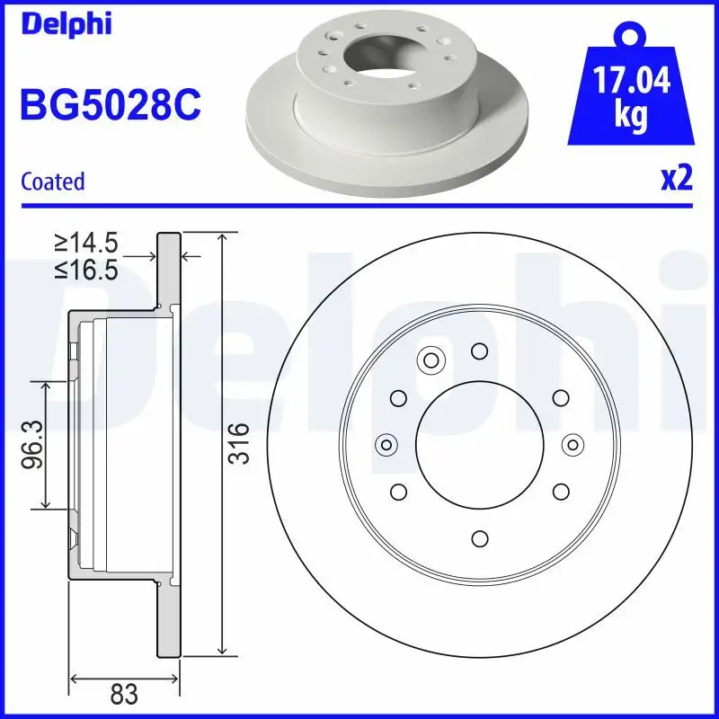 DELPHI BG5028C Arka Fren Diski 5276159000 resmi