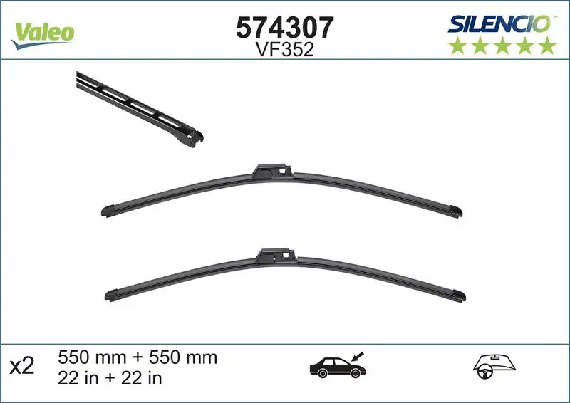 VALEO 574307 Silecek Süpürgesi (Takım) A2038202545 resmi