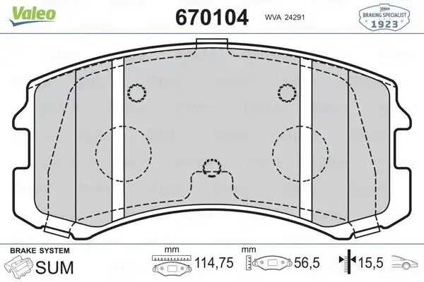 VALEO 670104 Ön Fren Balatası MR569224 resmi