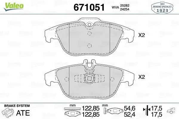 VALEO 671051 Arka Fren Balatası A0074206120 resmi