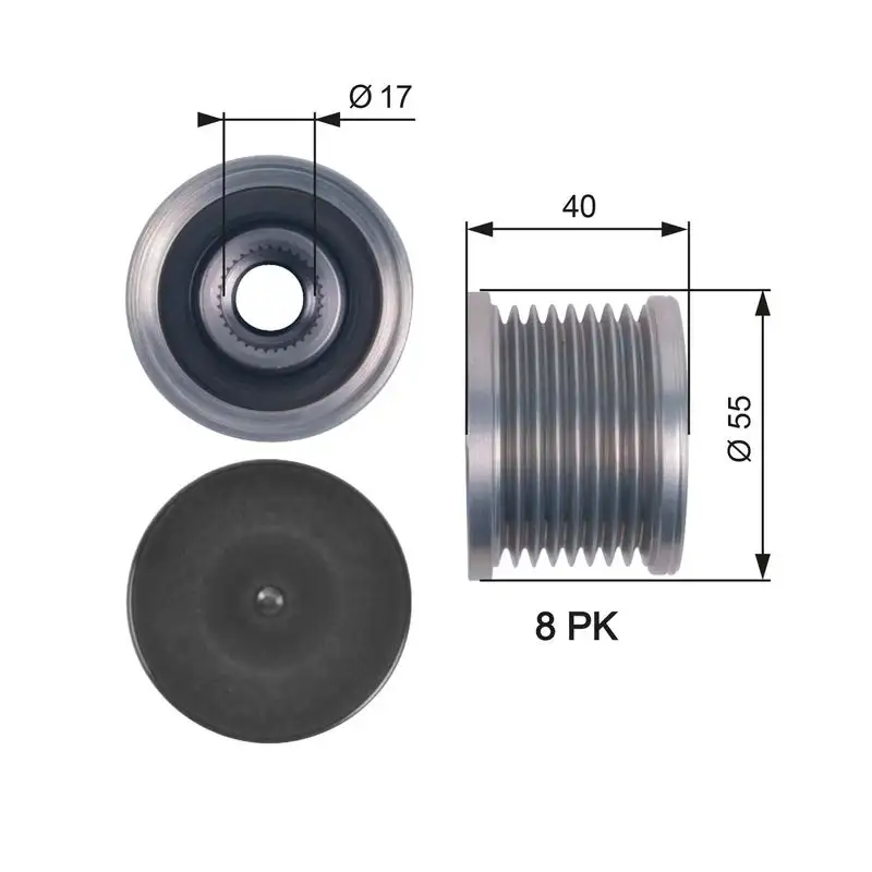 GATES OAP7137 Alternatör Kasnağı A6291500160 resmi