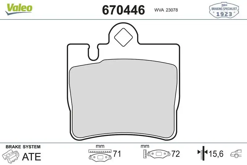 VALEO 670446 Arka Fren Balatası A0034201920 resmi