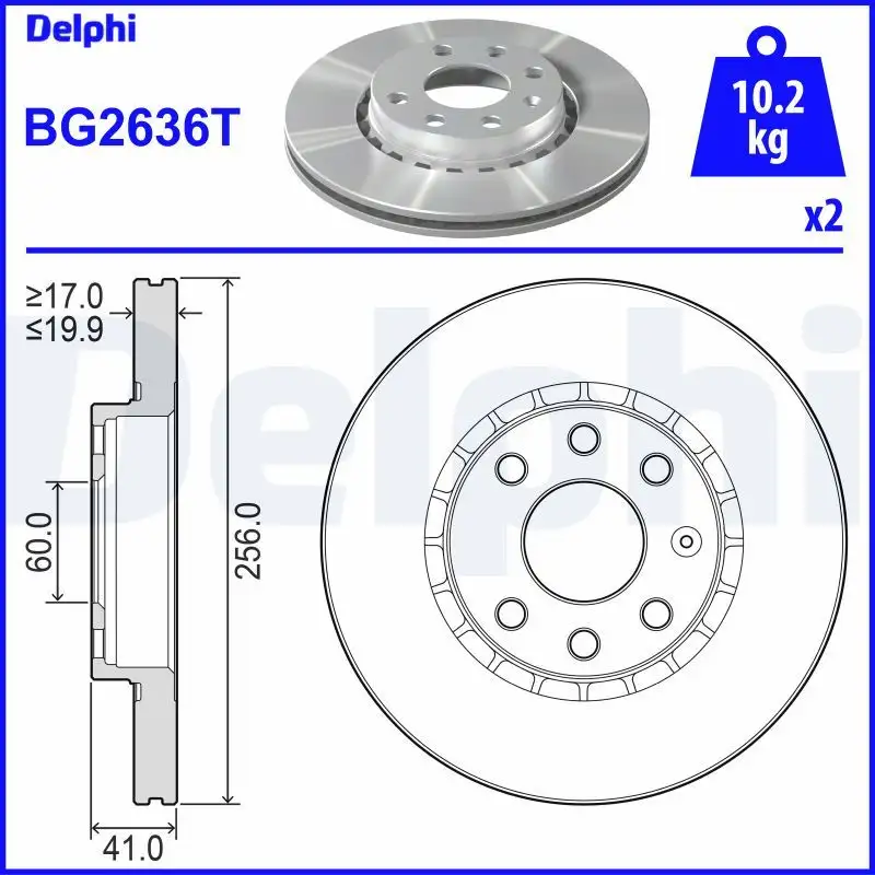 DELPHI BG2636T Ön Fren Diski resmi