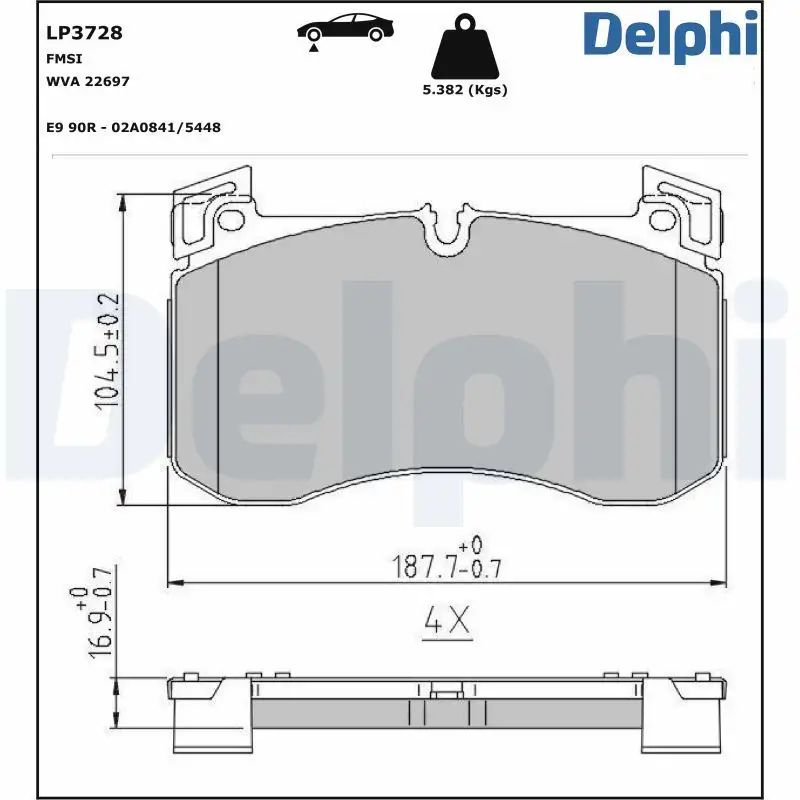 DELPHI LP3728 Ön Fren Balatası resmi