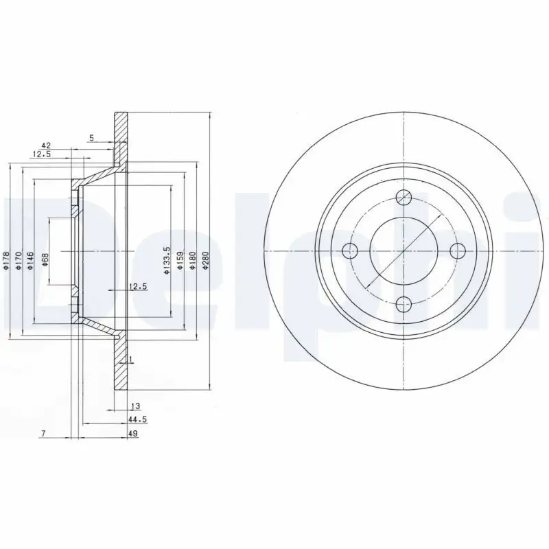 DELPHI BG2783 Ön Fren Diski 8A0615301D resmi