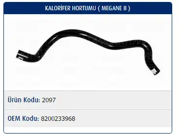 MASTER M2097 Kalorifer Hortumu 8200233968 resmi