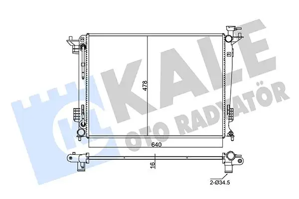 KALE 347805 Radyatör 253102S550 resmi